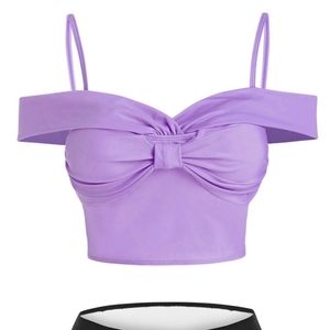 Two Piece Swimsuit, size Small, Lavender/Black